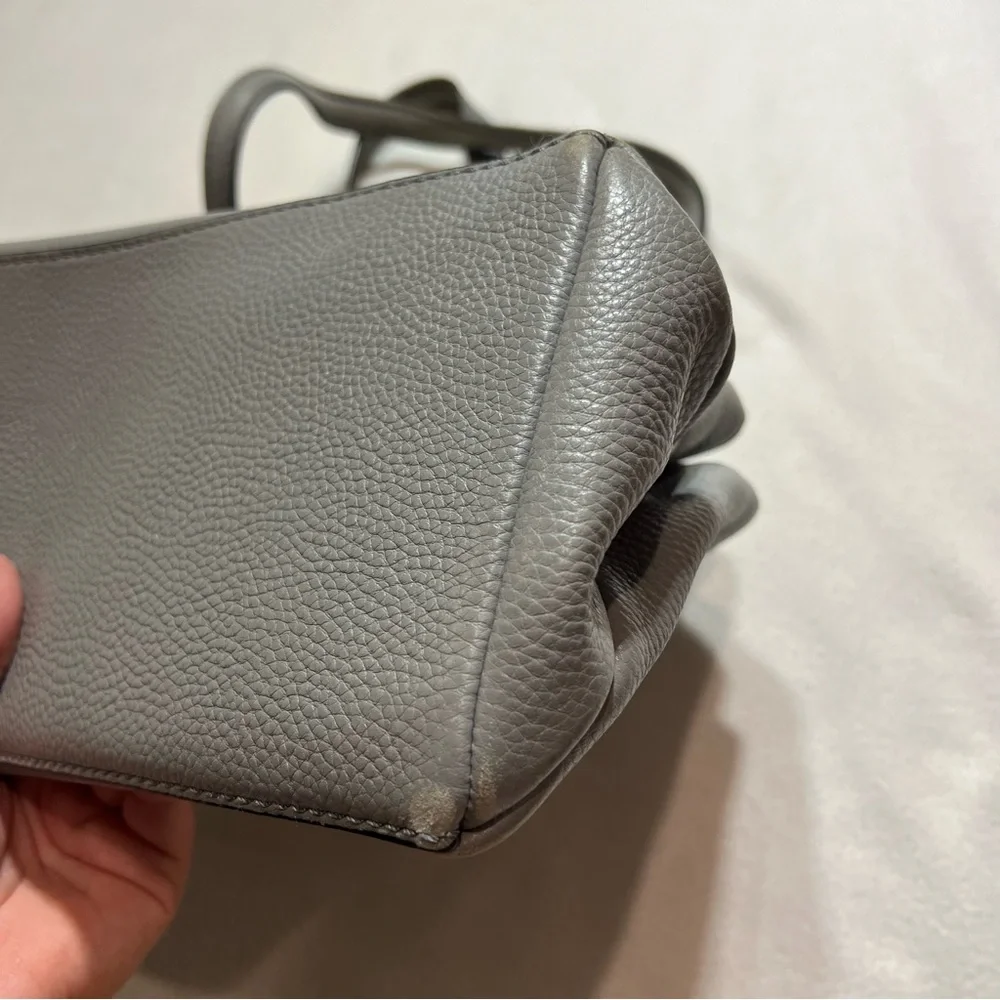 Marc Jacobs double edge leather satchel purse storm grey